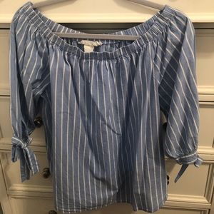 Blue and white blouse